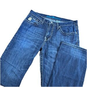 Cinch Grant Jeans Men 34x36 Boot Cut Blue Relaxed Denim Cowboy Straight Workwear